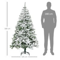 Künstlicher Weihnachtsbaum Christbaum 180cm 750 Spitzen mit Kunstschnee