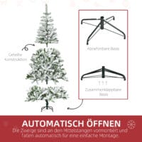 Künstlicher Weihnachtsbaum Christbaum 180cm 750 Spitzen mit Kunstschnee