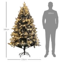 Künstlicher Weihnachtsbaum Christbaum 180cm 793 Spitzen mit Kunstschnee