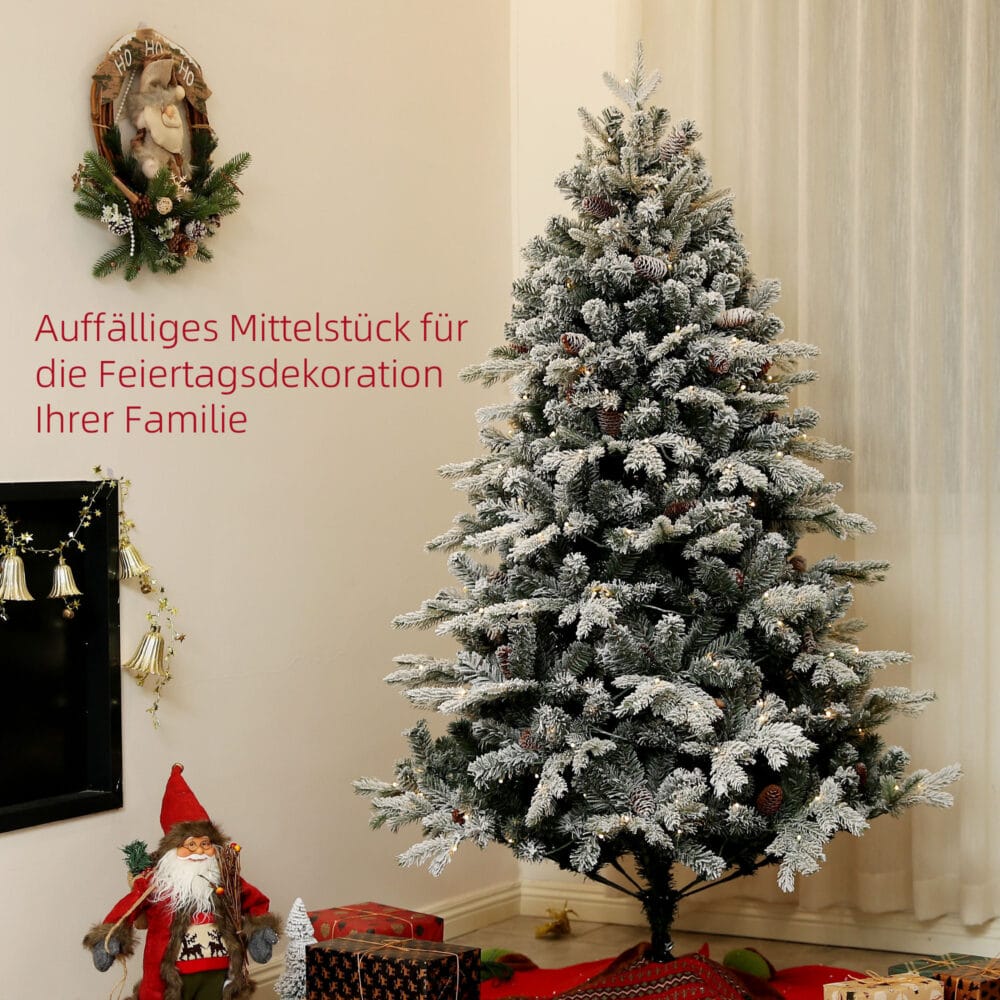 Künstlicher Weihnachtsbaum Christbaum 180cm 793 Spitzen mit Kunstschnee