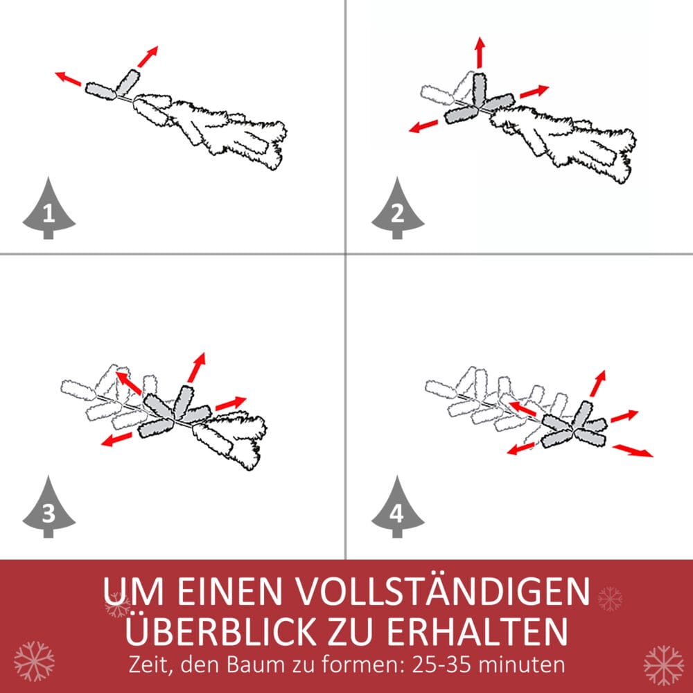 Künstlicher Weihnachtsbaum Christbaum 180cm 800 Spitzen mit Kunstschnee