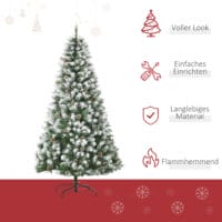 Künstlicher Weihnachtsbaum Christbaum 180cm 800 Spitzen mit Kunstschnee