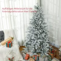 Künstlicher Weihnachtsbaum Christbaum 180cm 994 Spitzen mit Kunstschnee