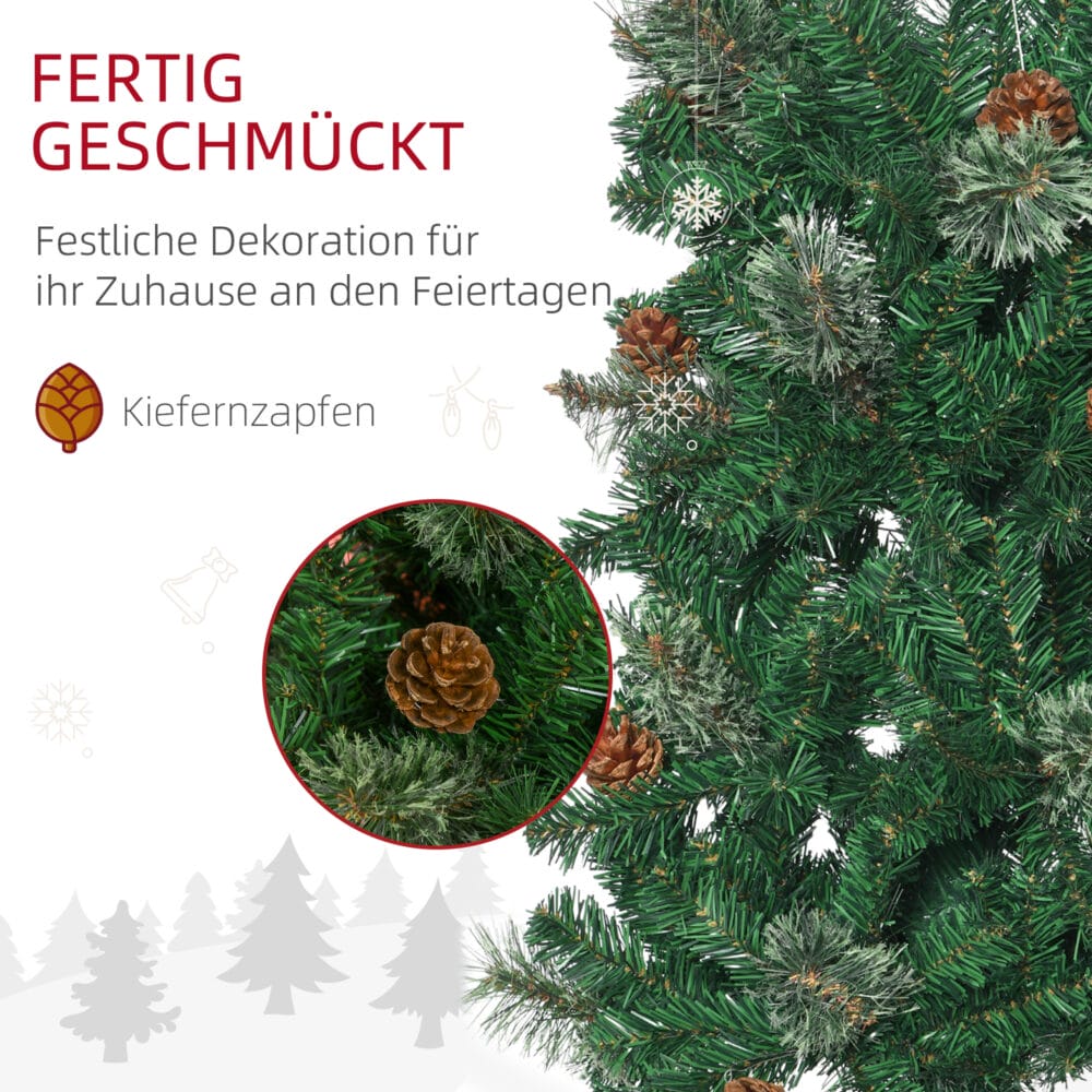 Künstlicher Weihnachtsbaum Christbaum 195cm 556 Spitzen 25 Zapfen