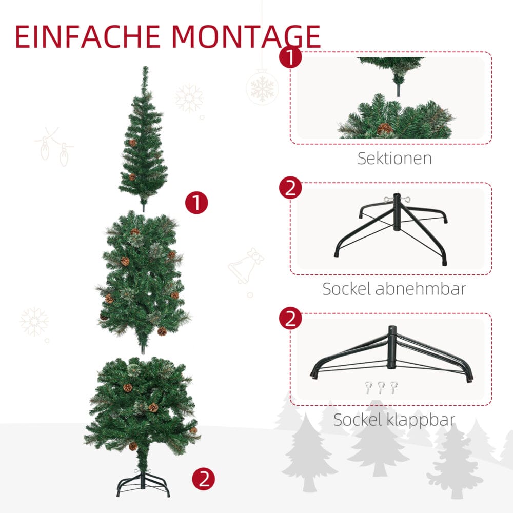 Künstlicher Weihnachtsbaum Christbaum 195cm 556 Spitzen 25 Zapfen