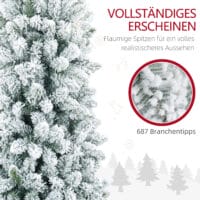 Künstlicher Weihnachtsbaum Christbaum 210cm 687 Spitzen mit Kunstschnee