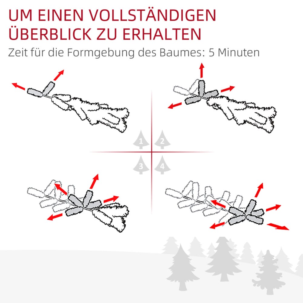 Künstlicher Weihnachtsbaum Christbaum 60cm mit 50 LEDs & Tannenzapfen