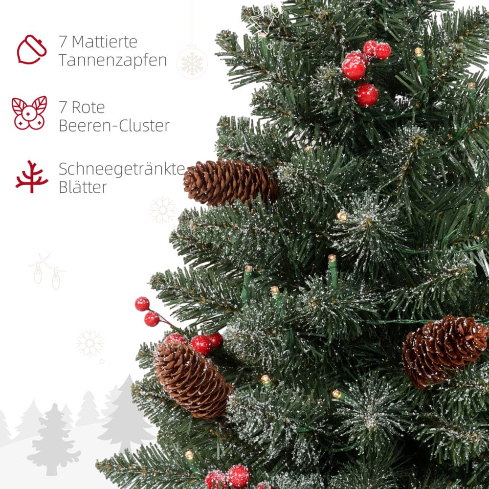 Künstlicher Weihnachtsbaum Christbaum 60cm mit 50 LEDs & Tannenzapfen