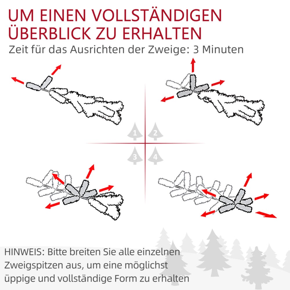 Künstlicher Weihnachtsbaum Christbaum 90cm 151 Spitzen 2er-Set 100 LEDs