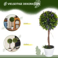 Kunstpflanzen Lavendel im 2er-Set, 60 cm hoch, für Innen- und Außenbereiche.