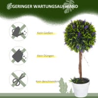 Kunstpflanzen Lavendel im 2er-Set, 60 cm hoch, für Innen- und Außenbereiche.