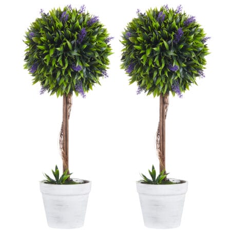 Kunstpflanzen Lavendel im 2er-Set, 60 cm hoch, für Innen- und Außenbereiche.