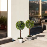 Kunstpflanzen Lavendel im 2er-Set, 60 cm hoch, für Innen- und Außenbereiche.