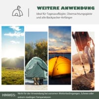 Kuppelzelt für 2–3 Personen, aus Polyester & Glasfaser, Farbe Grün-Gelb.