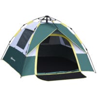 Kuppelzelt für 3 Personen, 205x195x135 cm, aus Polyester, Farbe Grün.