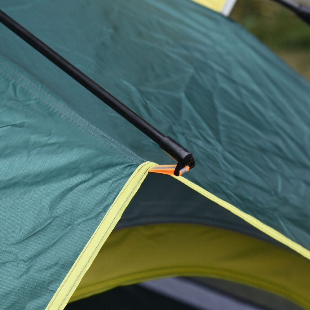 Kuppelzelt für 3 Personen, 205x195x135 cm, aus Polyester, Farbe Grün.