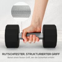 Kurzhantel-Set 20 kg für Krafttraining, ergonomische Kurzhanteln mit rutschfestem Griff.