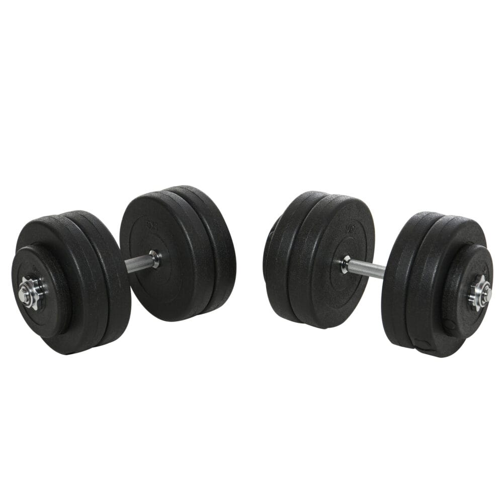 Kurzhantel-Set 50 kg inklusive Stangen und Gewichten, ideal für Fitness-Training und Muskelaufbau.