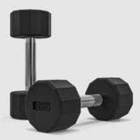 Rutschfestes Kurzhantel-Set 10kg aus Metall in Schwarz.