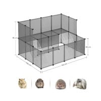 Laufstall Meerschweinchen Gehege Modular Metall Grau