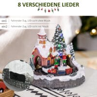 LED Weihnachtsdorf Winterlandschaft mit Kirche Bäumen & Zug