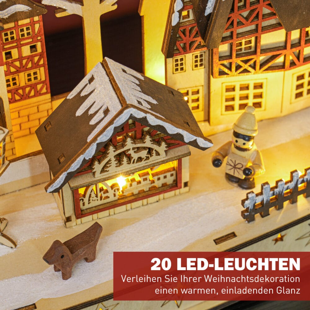 LED Weihnachtsdorf Winterlandschaft mit Waldszene & Häusern