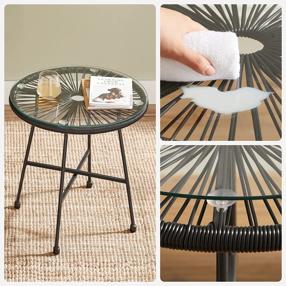 3-teilige Lounge Garnitur Indoor Outdoor, Metall Schwarz