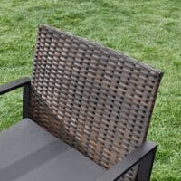 Outdoor Lounge Set aus Polyrattan, Schwarz Grau