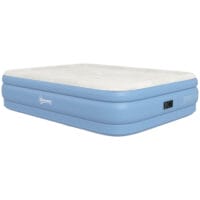 Luftmatratze für 2 Personen, mit Elektropumpe, 203x152x46 cm, Farbe Hellblau.