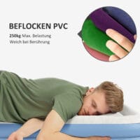Luftmatratze für 2 Personen, mit Elektropumpe, 203x152x46 cm, Farbe Hellblau.