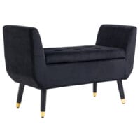 Schwarze Luxus-Sitzbank mit geräumigem Stauraum, Masse 107x42x65cm. Verleiht jedem Raum eine edle Note.