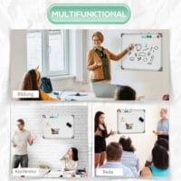 Magnetisches Whiteboard mit Zubehör vielseitig Weiss – Produktfoto zeigt modernes Design, hochwertige Materialien und funktionale Eigenschaften ideal für Wohn- oder Arbeitsbereiche. Perfekt als Einrichtungsinspiration oder zur Produktpräsentation in einem Onlineshop.
