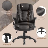 Massagesessel Bürostuhl 6-Punkt Massage Wärmefunktion – Produktfoto zeigt modernes Design, hochwertige Materialien und funktionale Eigenschaften ideal für Wohn- oder Arbeitsbereiche. Perfekt als Einrichtungsinspiration oder zur Produktpräsentation in einem Onlineshop.