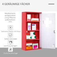 Medizinschrank Hausapotheke Erste-Hilfe-Schrank mit Schloss