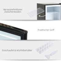 Ein Mini-Gefrierschrank und Gefrierer mit 35 Litern Fassungsvermögen und Temperaturregelung.