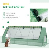 Mini-Gewächshaus UV-beständig, ideal für Pflanzenanzucht, Farbe Grün.