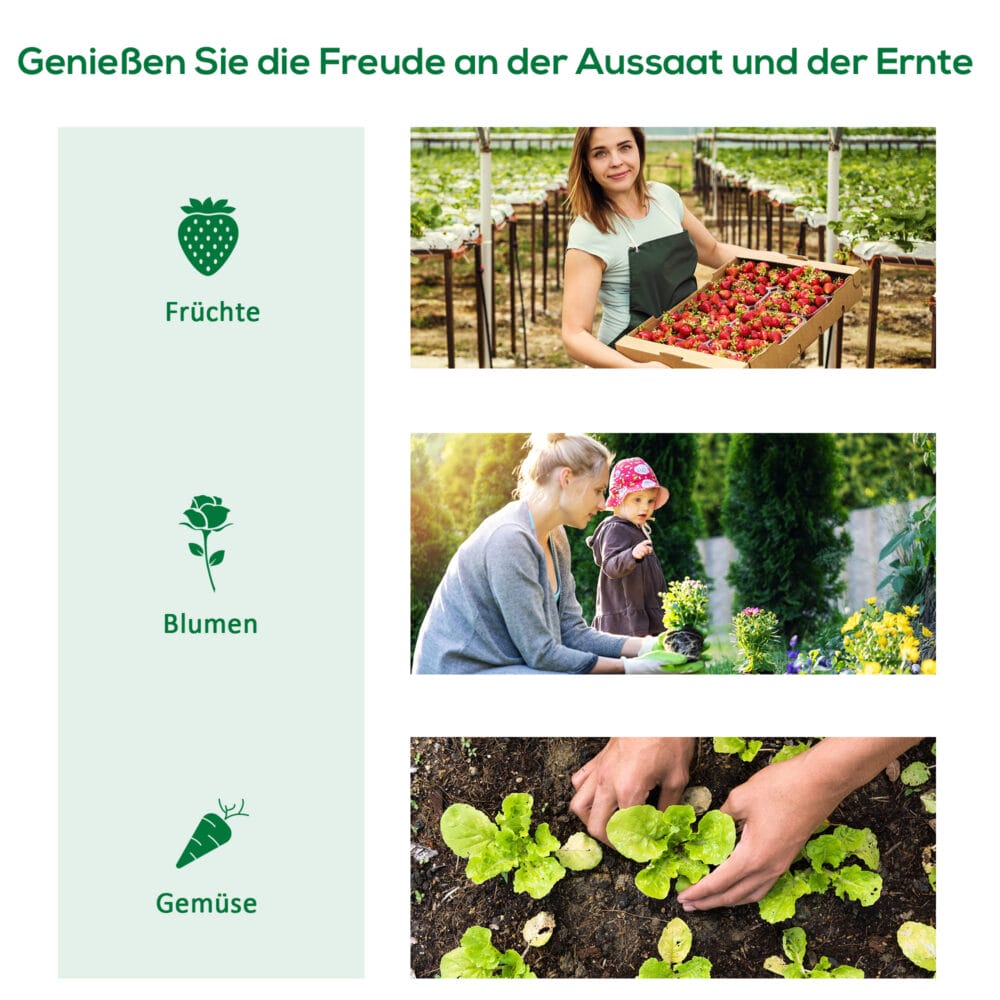 Mini-Gewächshaus UV-beständig, ideal für Pflanzenanzucht, Farbe Grün.