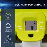 Gelber Mini Stepper mit LCD-Anzeige und rutschfester Oberfläche für Hometraining.