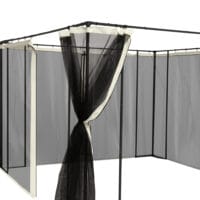 Schwarzes Moskitonetz mit 4 Seitenteilen für 3x4m Pavillon.