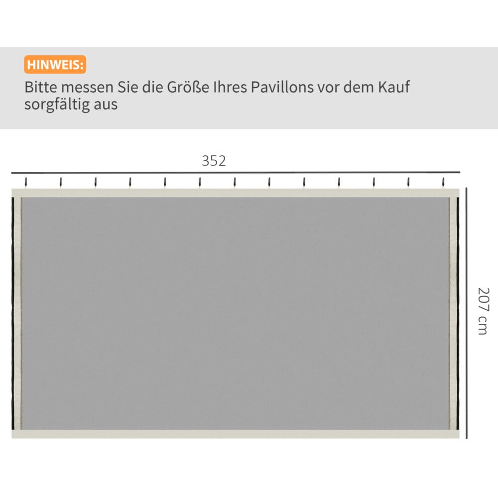 Schwarzes Moskitonetz mit 4 Seitenteilen für 3x4m Pavillon.