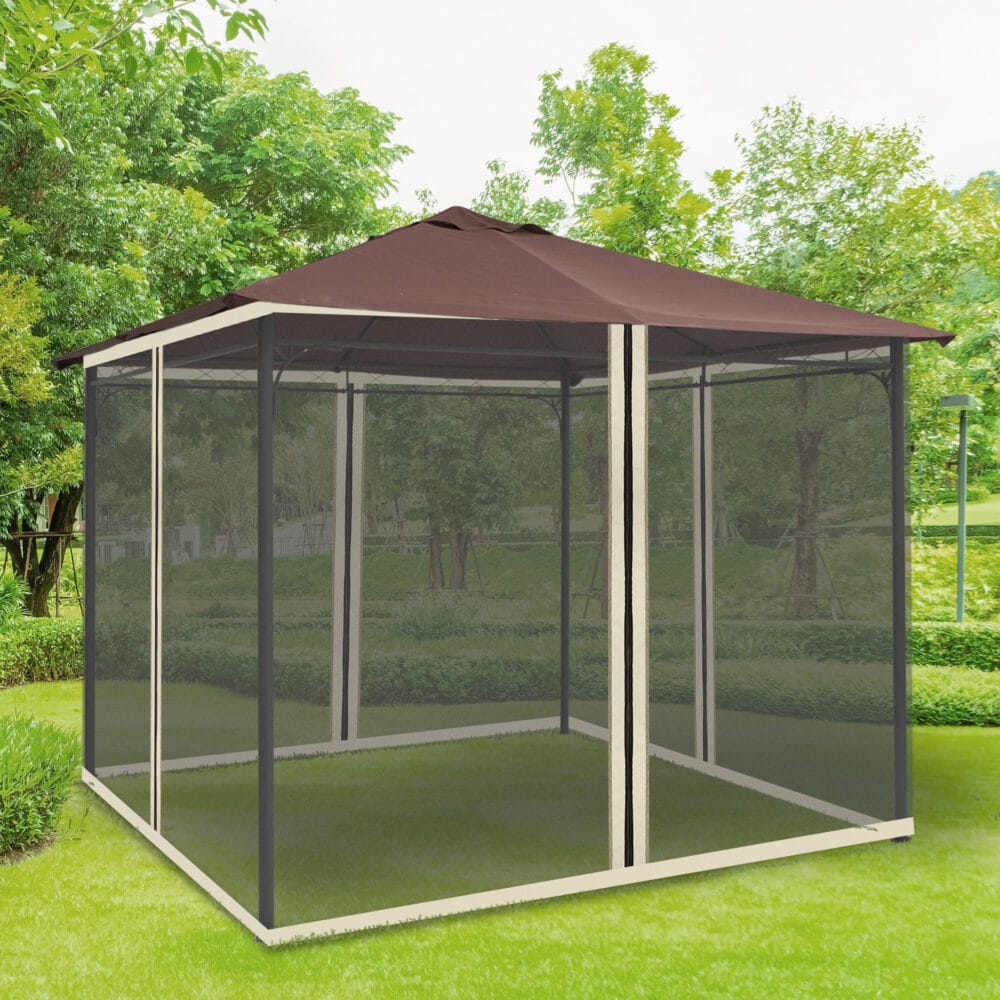Moskitonetz mit Reißverschlusssystem für 3x3m Pavillon.