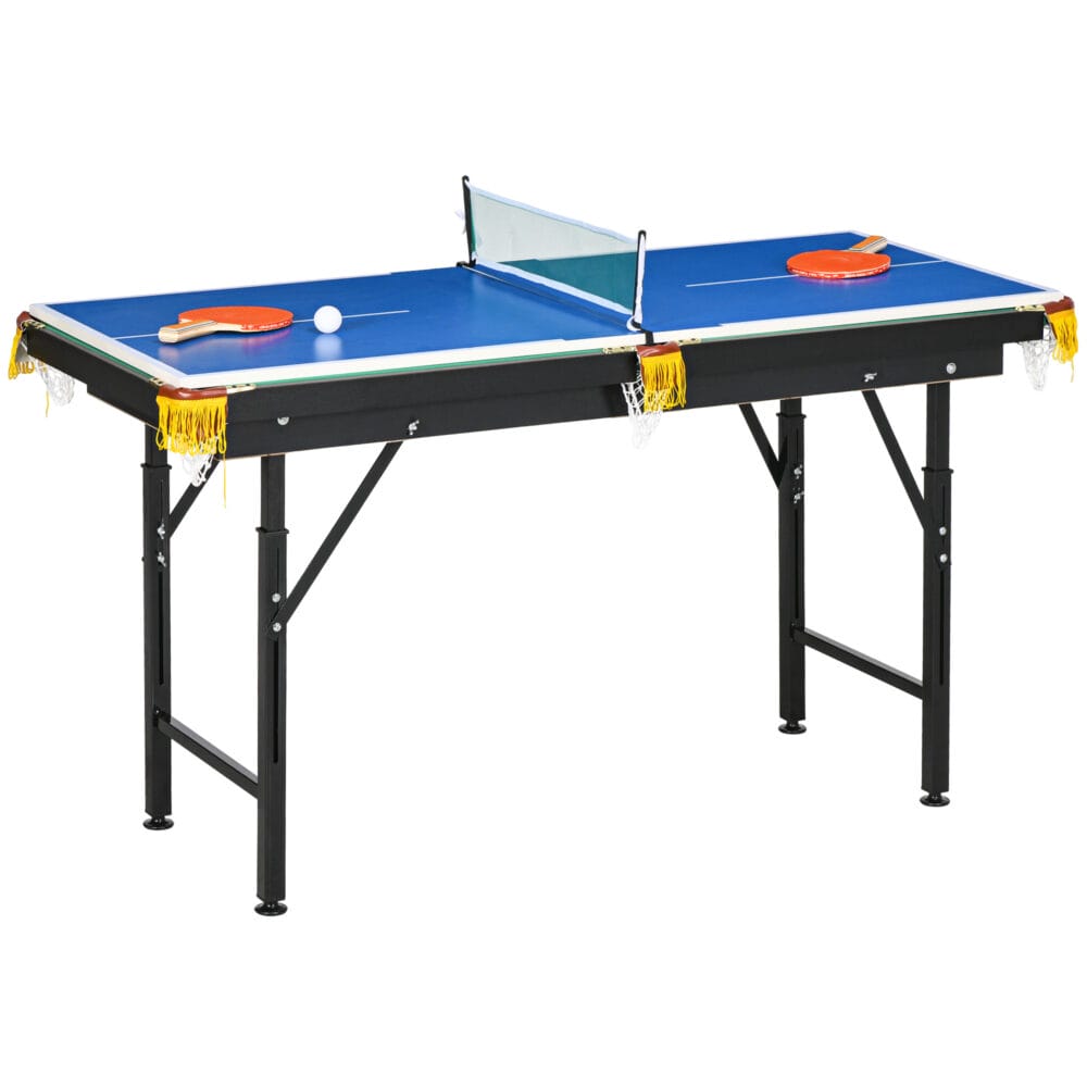 2-in-1 Multigame Spieletisch für Tischtennis und Billard, idealer Spieltisch für Kinder und Erwachsene.