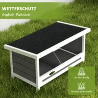 Wetterbeständiger Nistkasten aus Tannenholz in Grau, 66x37x34cm.
