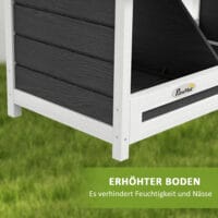 Wetterbeständiger Nistkasten aus Tannenholz in Grau, 66x37x34cm.