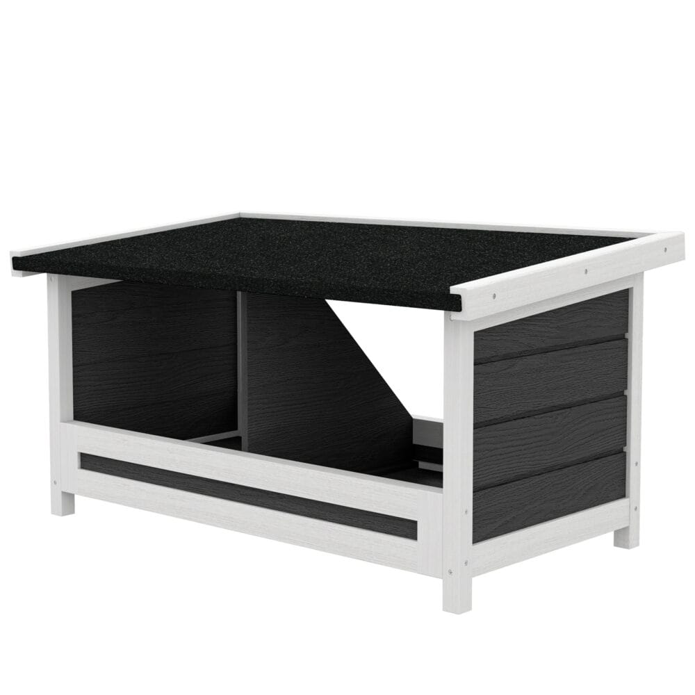 Wetterbeständiger Nistkasten aus Tannenholz in Grau, 66x37x34cm.