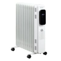 Ein tragbarer Ölradiator und Ölheizung in Weiss mit 2720W Leistung und Timer.