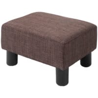 Eine braune, rechteckige Ottomane, belastbar bis 100kg.
