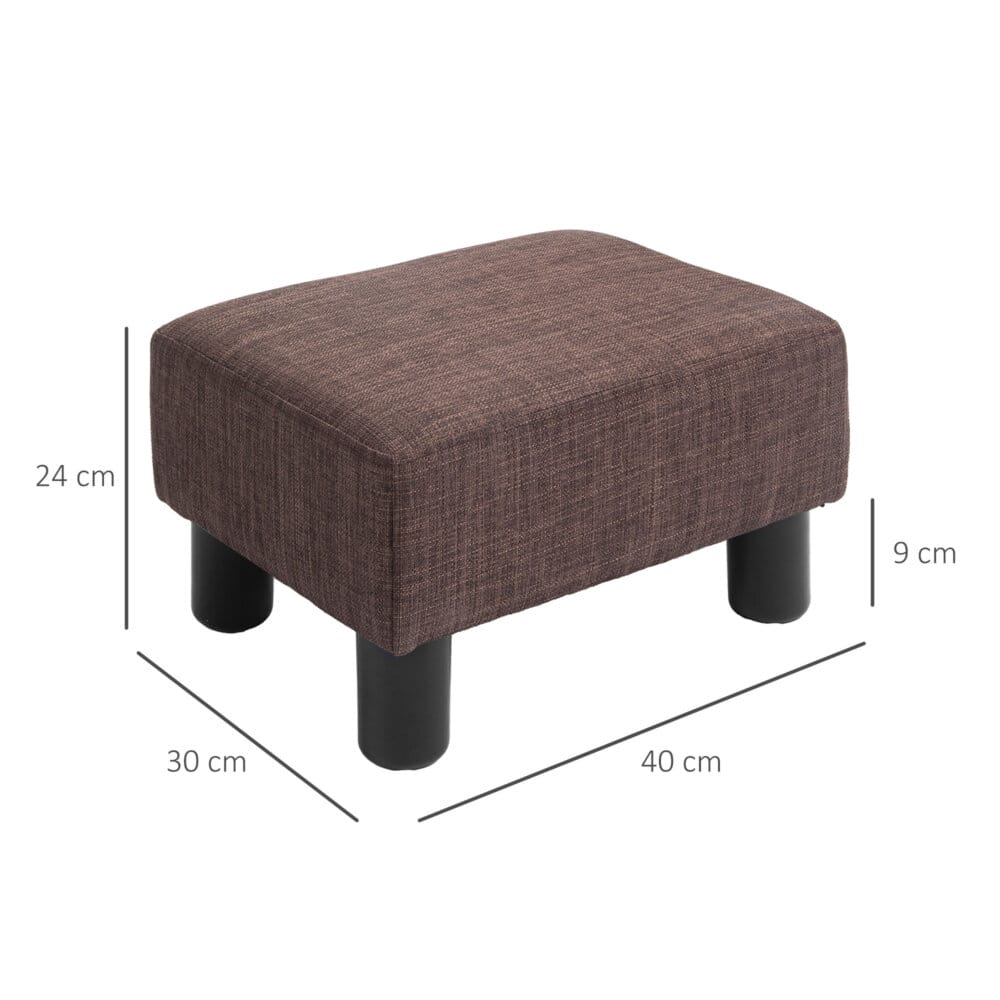 Eine braune, rechteckige Ottomane, belastbar bis 100kg.
