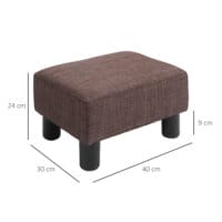 Eine braune, rechteckige Ottomane, belastbar bis 100kg.