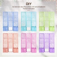 Paravent 3-teilig, wetterfest mit integrierten Blumenkästen für Balkon, Natur.